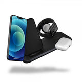 Zens 4 in 1 Stand+Watch Trådløs Charger Aluminium Svart