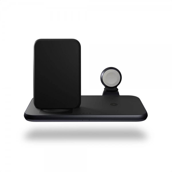 Zens 4 in 1 Stand+Watch Trådløs Charger Aluminium Svart