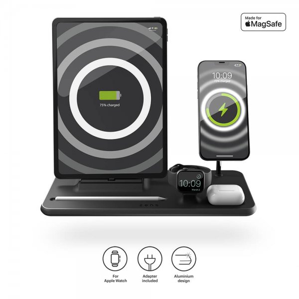 Zens 4-in-1 iPad + MagSafe Trådløs charger