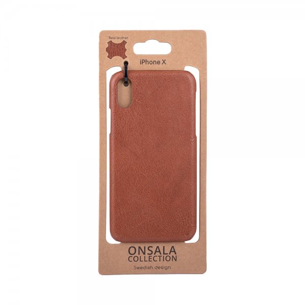 Onsala iPhone X/Xs Deksel Ekte Skinn Brun