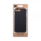 Onsala iPhone 6/6S Plus/iPhone 7 Plus/iPhone 8 Plus Deksel Ekte Skinn Svart