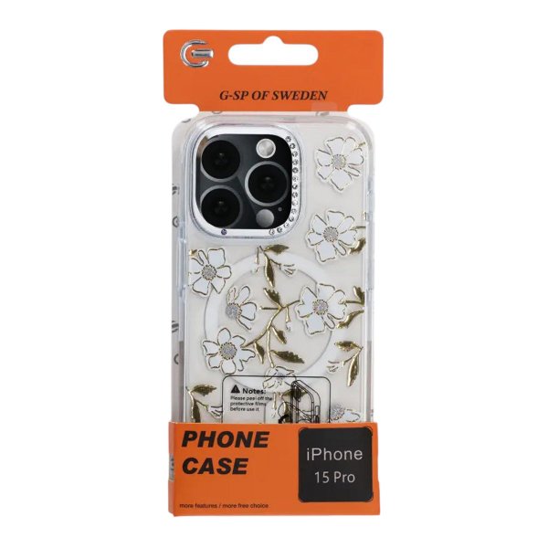 iPhone 15 Pro Deksel Mønster MagSafe Blomster