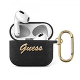 Guess AirPods 3 Deksel Saffiano Metal Logo Svart