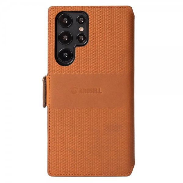 Krusell Samsung Galaxy S22 Ultra Etui Leather PhoneWallet Cognac