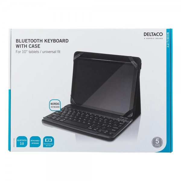 Deltaco Etui med Tastatur 10" Tablets Nordic Svart