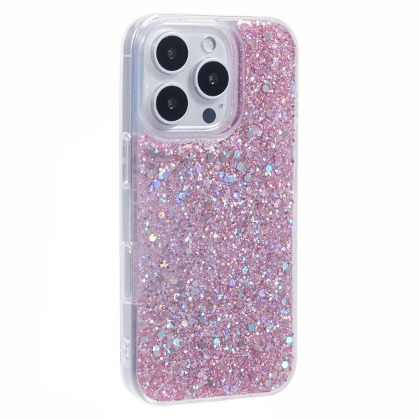 Nordic Covers iPhone 16 Pro Max Deksel Sparkle Series Blossom Pink