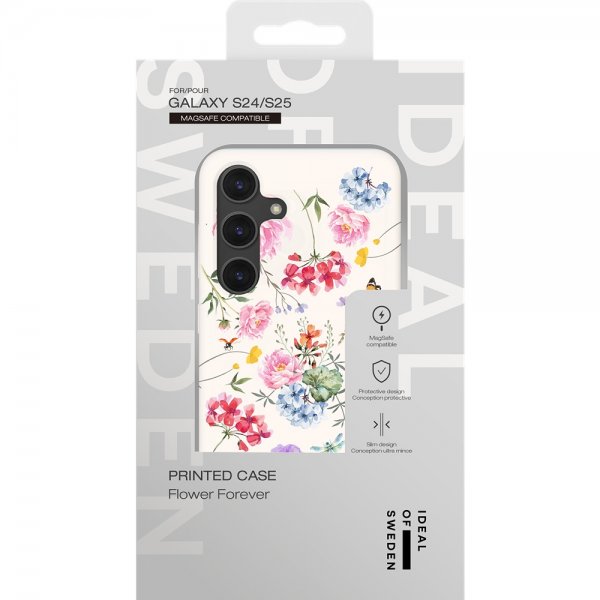 Ideal of Sweden Samsung Galaxy S25 Deksel Printed Case MagSafe Forever Flower