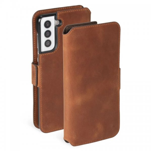 Krusell Samsung Galaxy S21 Etui Sunne PhoneWallet Vintage Cognac
