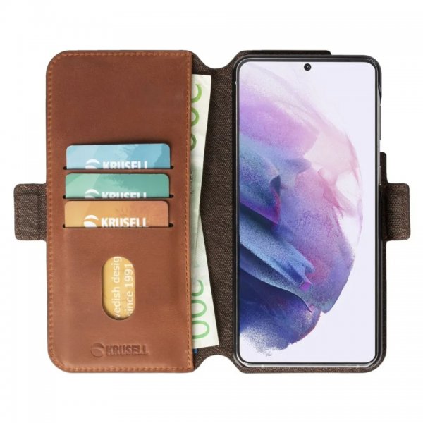 Krusell Samsung Galaxy S21 Etui Sunne PhoneWallet Vintage Cognac