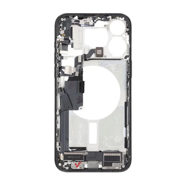 Midtramme med smådeler for iPhone 15 Pro Max - svart titan OEM