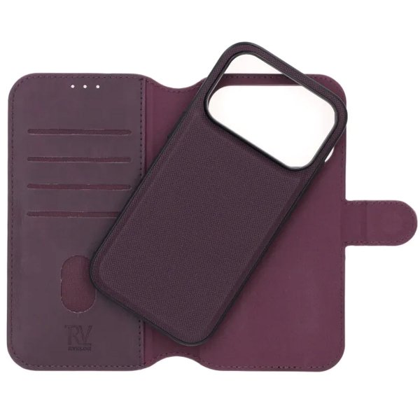 Rvelon iPhone 17 Pro Etui 4 Kortlomme Avtakbart deksel Lilla