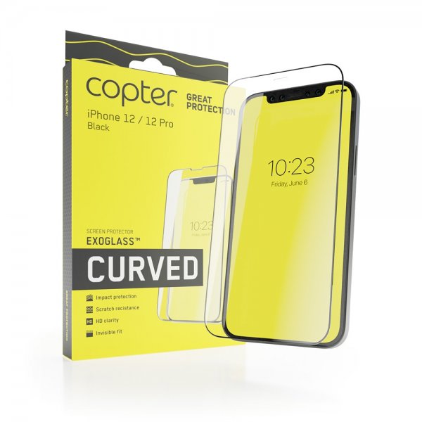 Copter iPhone 12/iPhone 12 Pro Skjermbeskytter ExoGlass Curved