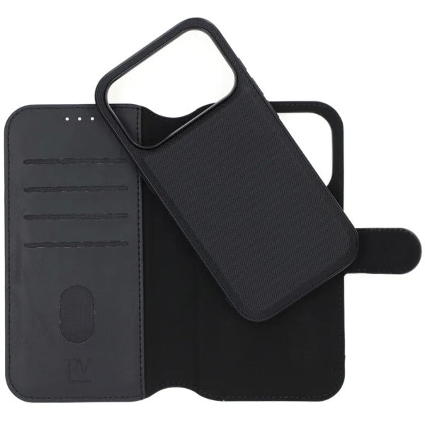 Rvelon iPhone 17 Pro Etui 4 Kortlomme Avtakbart deksel Svart