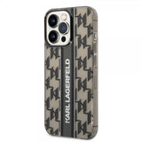Karl Lagerfeld iPhone 14 Pro Deksel Monogram Vertical Stripe Svart
