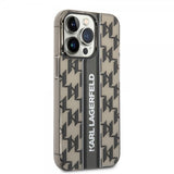 Karl Lagerfeld iPhone 14 Pro Deksel Monogram Vertical Stripe Svart