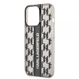 Karl Lagerfeld iPhone 14 Pro Deksel Monogram Vertical Stripe Svart