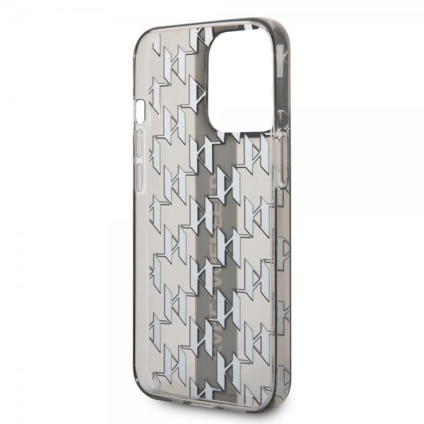 Karl Lagerfeld iPhone 14 Pro Deksel Monogram Vertical Stripe Svart
