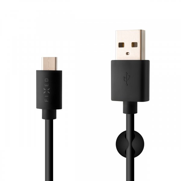 Fixed Kabel USB-A/USB-C 2m Svart