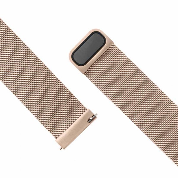 Fixed Samsung Galaxy Watch 20mm Armbånd Mesh Strap Rosegull