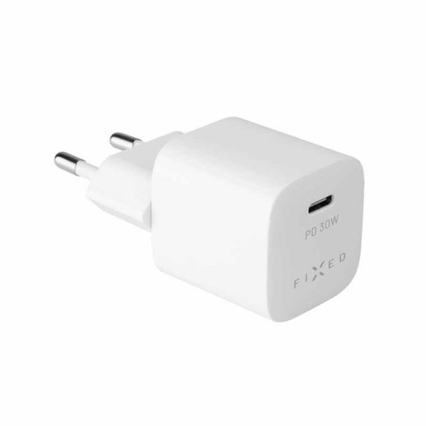 Fixed Lader med Kabel Mini PD Travel Charger Kit USB-C/USB-C 30W Hvit
