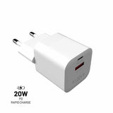Fixed Lader Mini PD Travel Charger USB-C & USB-A 20W Hvit