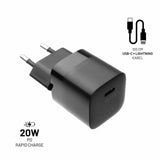 Fixed Lader med Kabel Mini PD Travel Charger Kit USB-C/Lightning 20W Svart