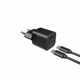 Fixed Lader med Kabel Mini PD Travel Charger Kit USB-C/USB-C 30W Svart