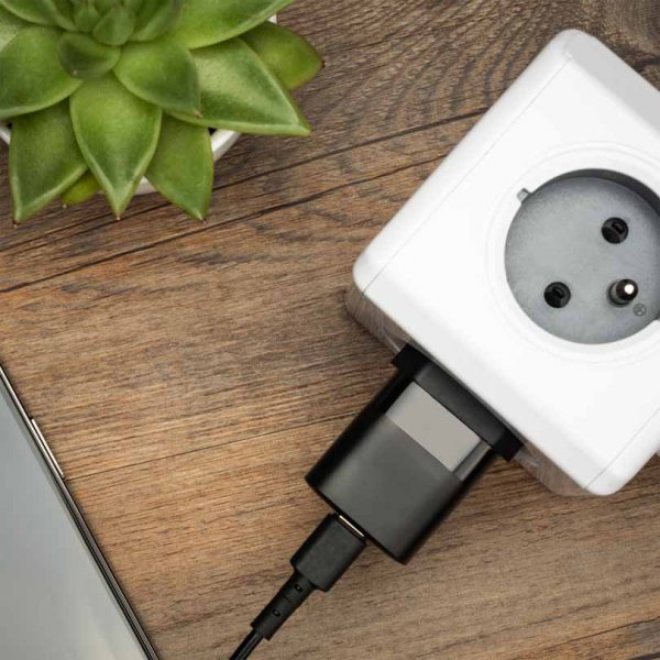 Fixed Lader med Kabel Mini PD Travel Charger Kit USB-C/USB-C 30W Svart
