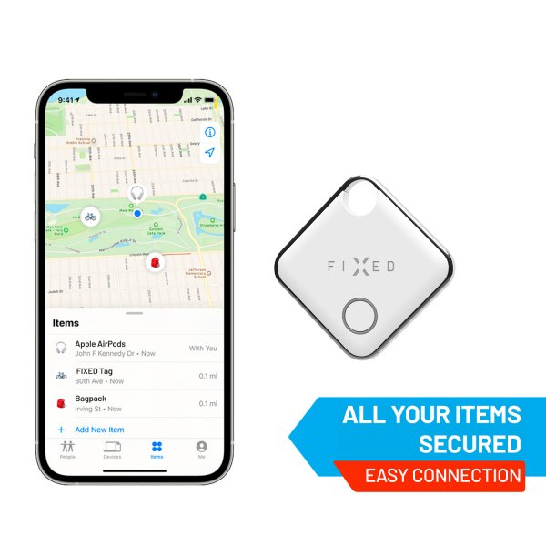 Fixed Tag Bluetooth Smart Tracker Find My Hvit