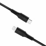 Fixed Kabel Liquid Silicone USB-C/Lightning 1.2m Svart