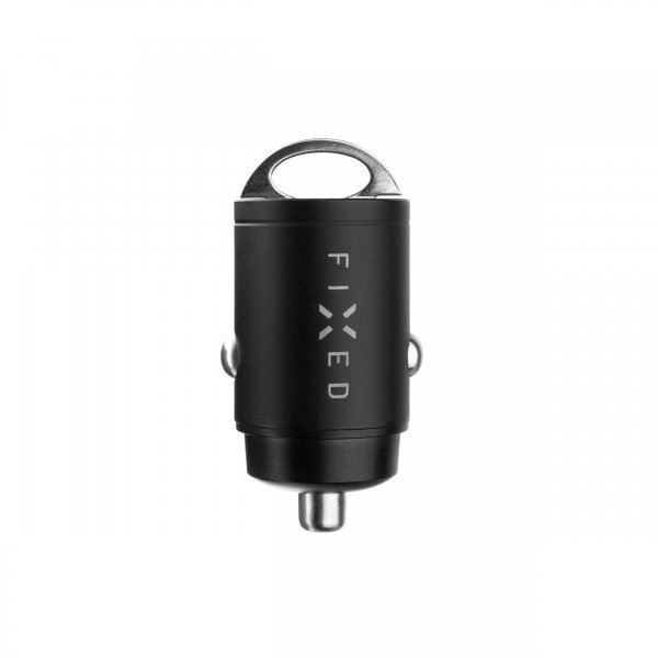 Fixed Mobillader til bil med USB-C Kabel 1.2m 2xUSB-C 30W Svart