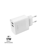 Fixed Lader 2xUSB-A 17W Hvit