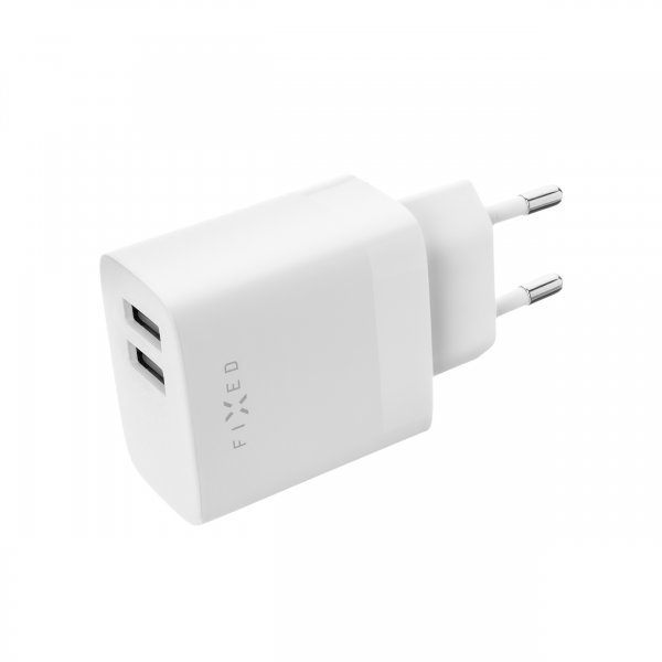 Fixed Lader 2xUSB-A 17W Hvit