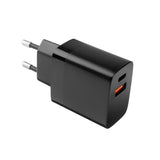 Fixed Lader med USB-C Kabel 1m 2xUSB-A 17W Svart