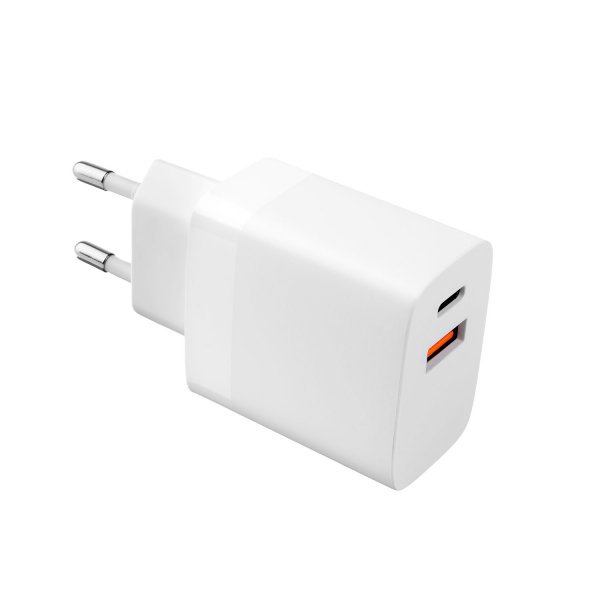 Fixed Lader med USB-C Kabel 1m 2xUSB-A 17W Hvit