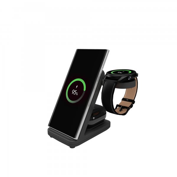 Fixed Trådløs lader Powerstation for Samsung 3in1 15W Svart