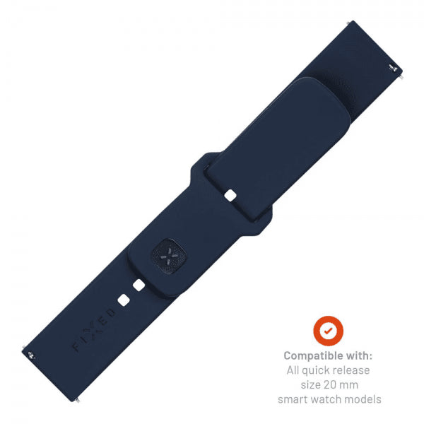Fixed Samsung Galaxy Watch 20mm Armbånd Silicone Sporty Strap Blå
