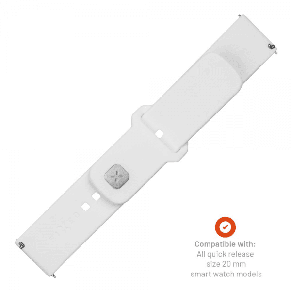 Fixed Samsung Galaxy Watch 20mm Armbånd Silicone Sporty Strap Hvit