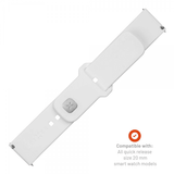 Fixed Samsung Galaxy Watch 20mm Armbånd Silicone Sporty Strap Hvit