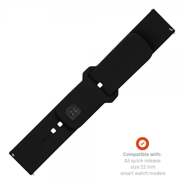 Fixed Samsung Galaxy Watch 22mm Armbånd Silicone Sporty Strap Svart