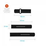 Fixed Samsung Galaxy Watch 22mm Armbånd Silicone Sporty Strap Svart