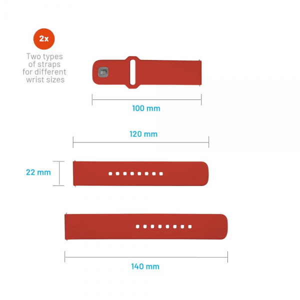 Fixed Samsung Galaxy Watch 22mm Armbånd Silicone Sporty Strap Rød