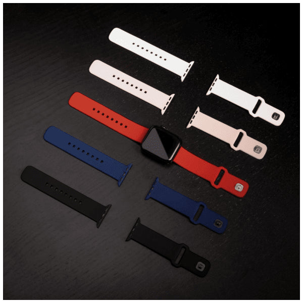 Fixed Apple Watch 44/45/46mm Armbånd Silicone Sporty Strap Rød