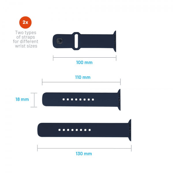 Fixed Apple Watch 38/40/41/42mm Armbånd Silicone Sporty Strap Blå