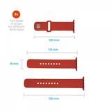 Fixed Apple Watch 38/40/41/42mm Armbånd Silicone Sporty Strap Rød