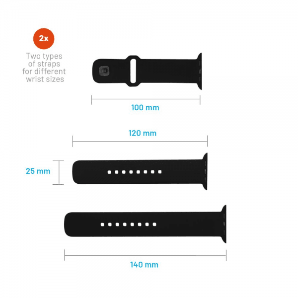 Fixed Apple Watch Ultra 1/2 49mm Armbånd Silicone Sporty Strap Svart