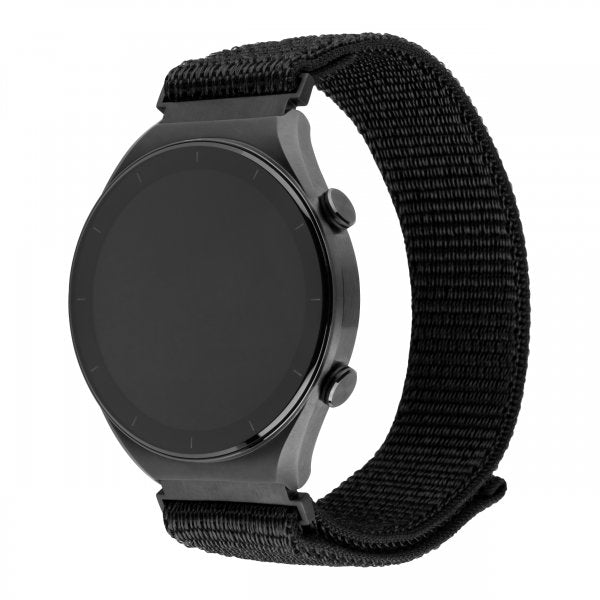 Fixed Samsung Galaxy Watch 20mm Armbånd Nylon Sporty Strap Svart
