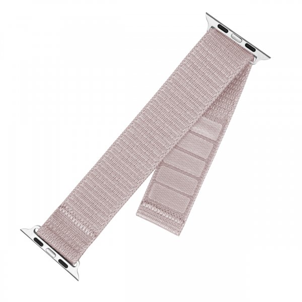 Fixed Apple Watch 44/45/46mm Armbånd Nylon Sporty Strap Rosa