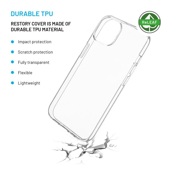 Fixed iPhone 14/iPhone 15 Deksel ReStory Transparent