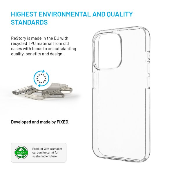 Fixed iPhone 15 Pro Deksel ReStory Transparent